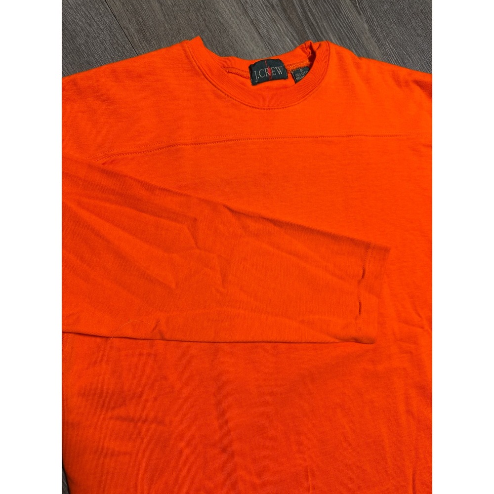 J.Crew Vintage Oarsman Long Sleeve T-Shirt Mens Small Orange Cotton Crew Neck